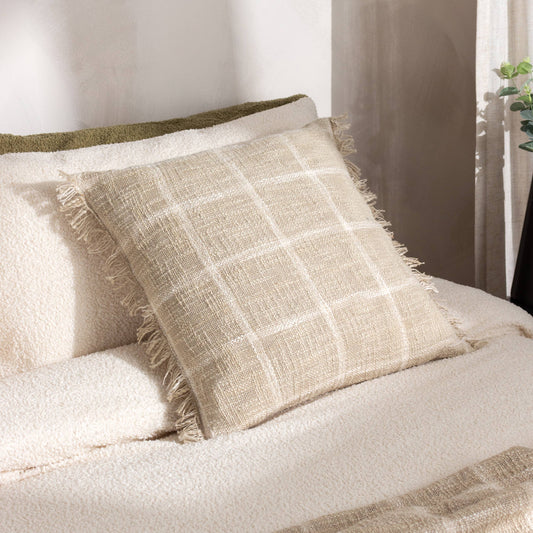 Beni Cushion Stone/Natural: Stone/Natural / Feather Filled / 45 x 45cm