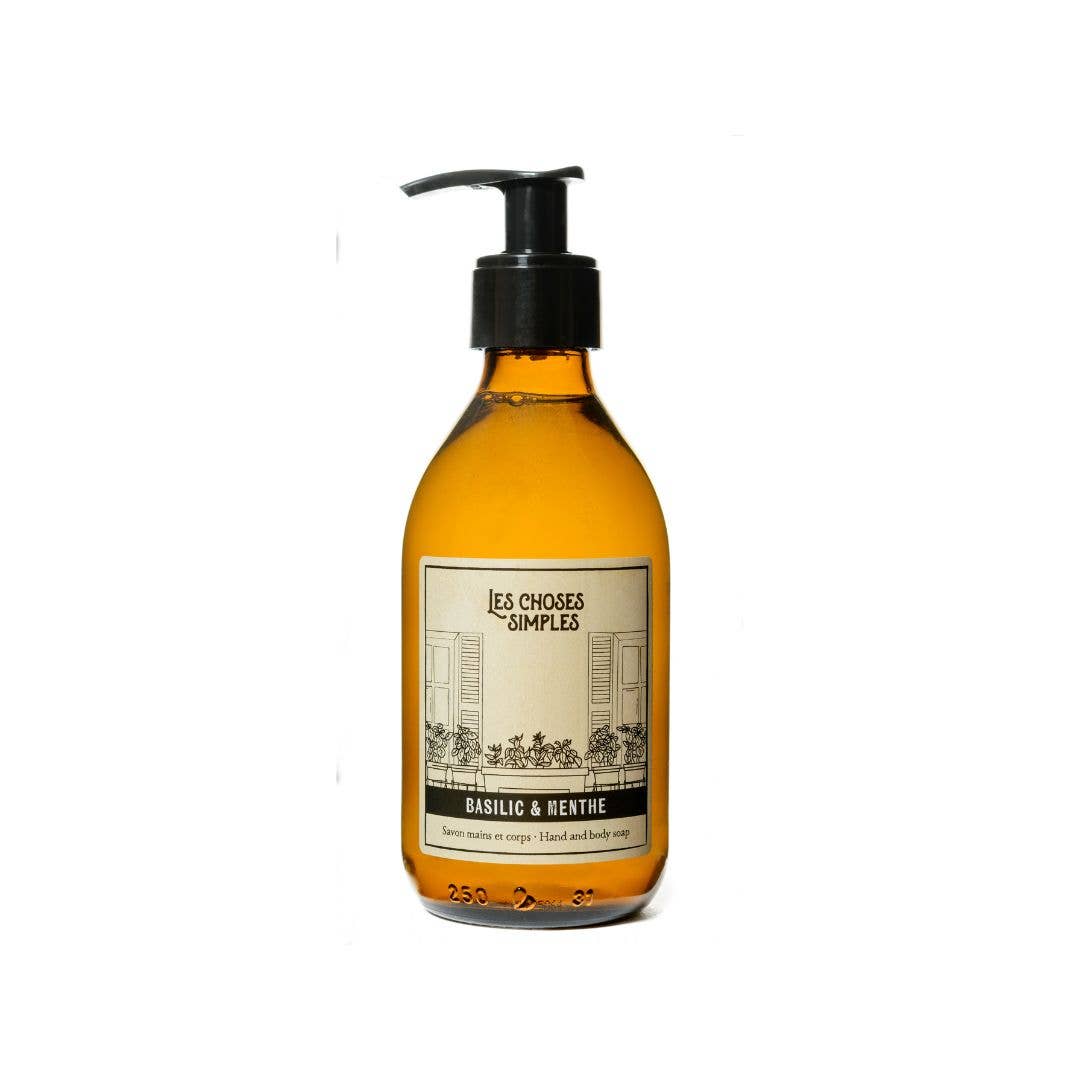 Hand & Body Soap - Basil & Mint (250 ml, Glass) 