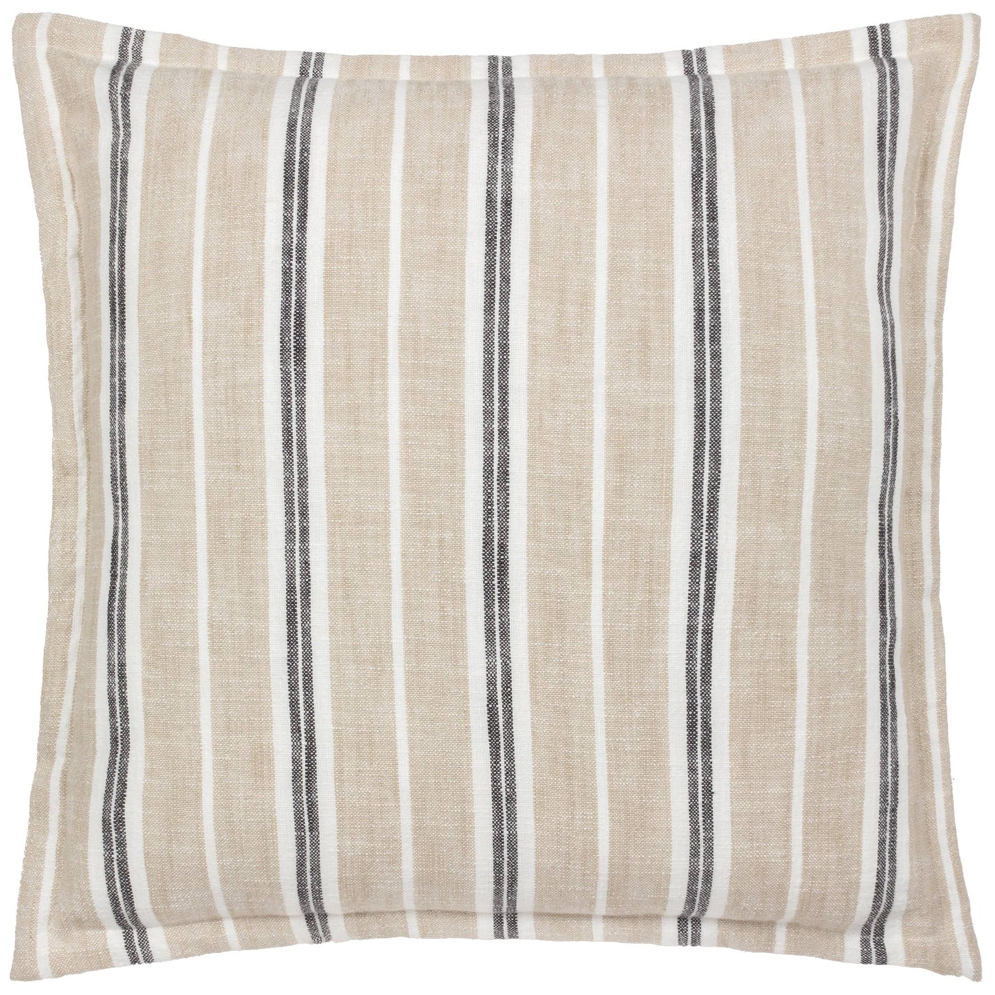 Hebble Striped Cushion Natural Black: Natural Black / Feather Filled / 50 x 50cm
