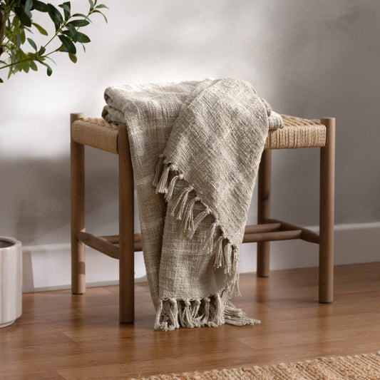 Beni Throw Stone/Natural: Stone/Natural / 130 x 180cm
