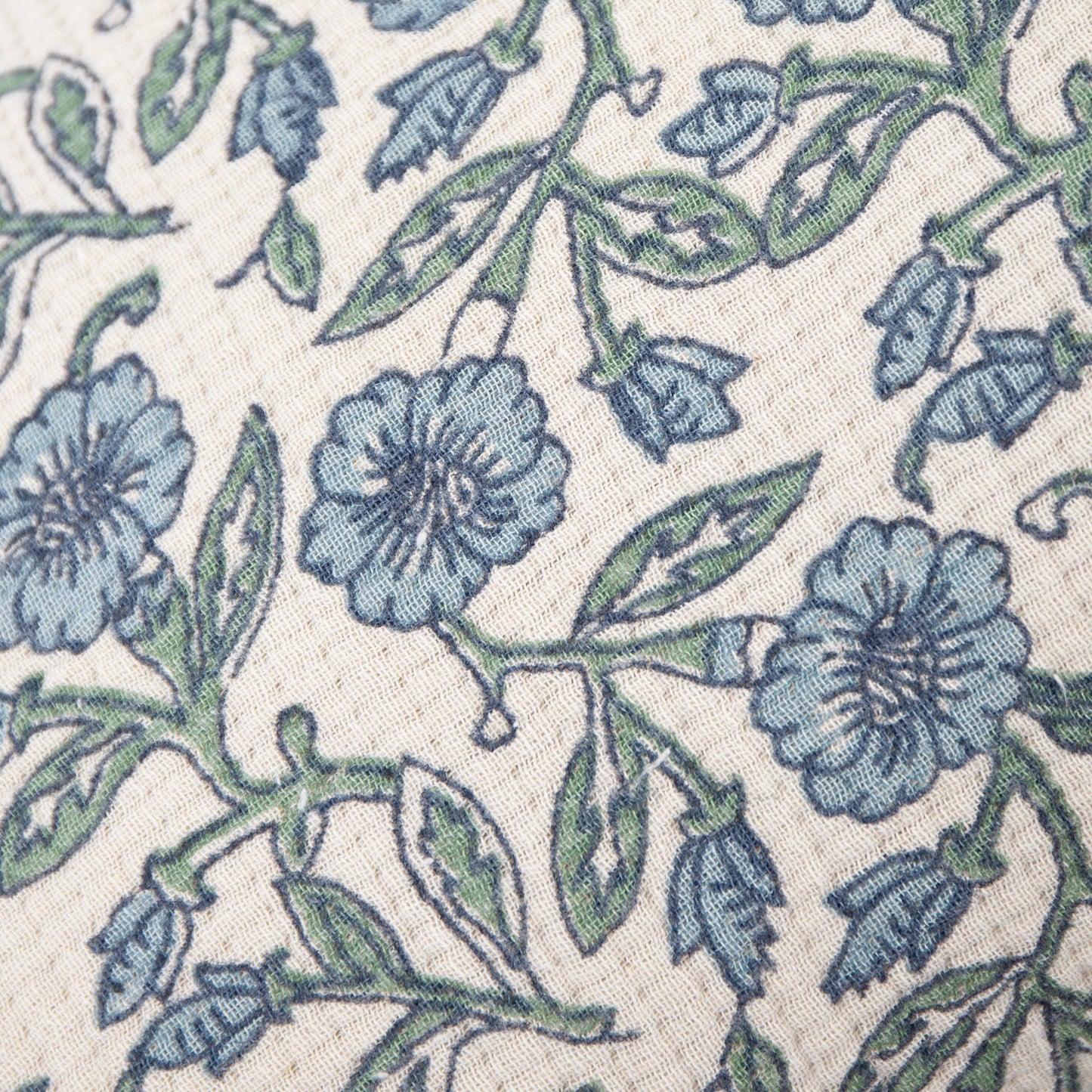 Delphine Floral Tasselled Cushion Delph Blue: Delph Blue / Cover Only / 40 x 60cm