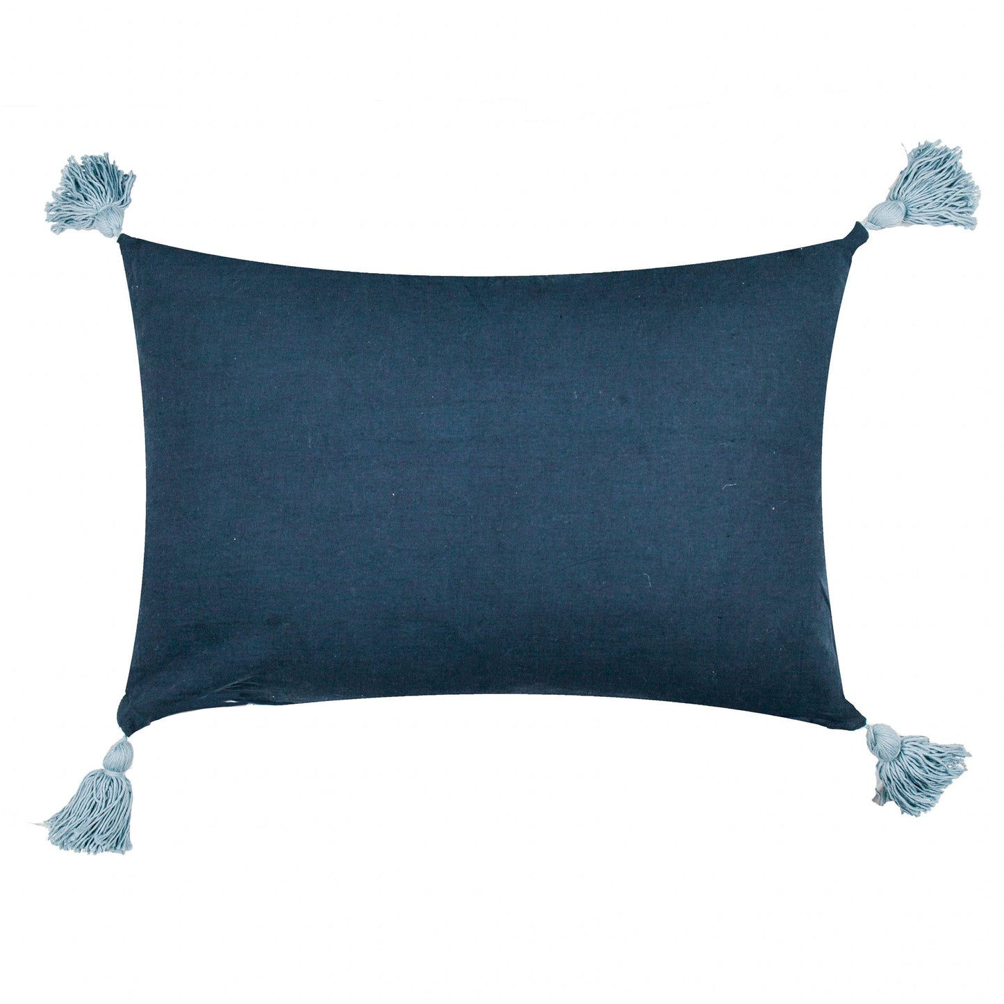Delphine Floral Tasselled Cushion Delph Blue: Delph Blue / Cover Only / 40 x 60cm